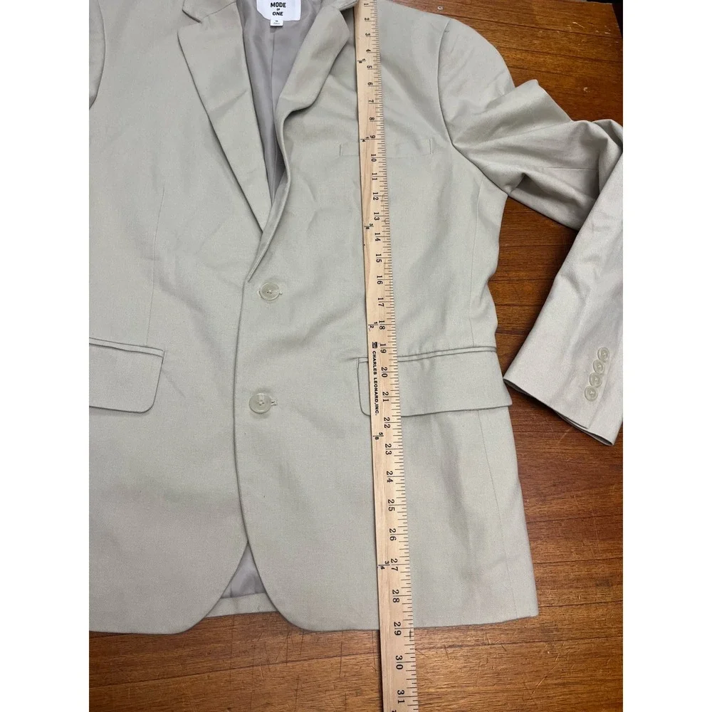 Mode of One Men's Slim Fit Cotton Linen Blazer Sport Coat  Dark Ecru Medium NWT